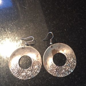 Distressed Silver Tone Earrings